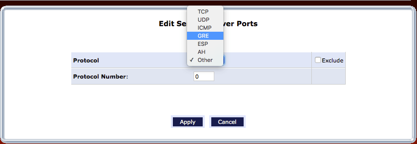 Choosing a port or protocol to set up