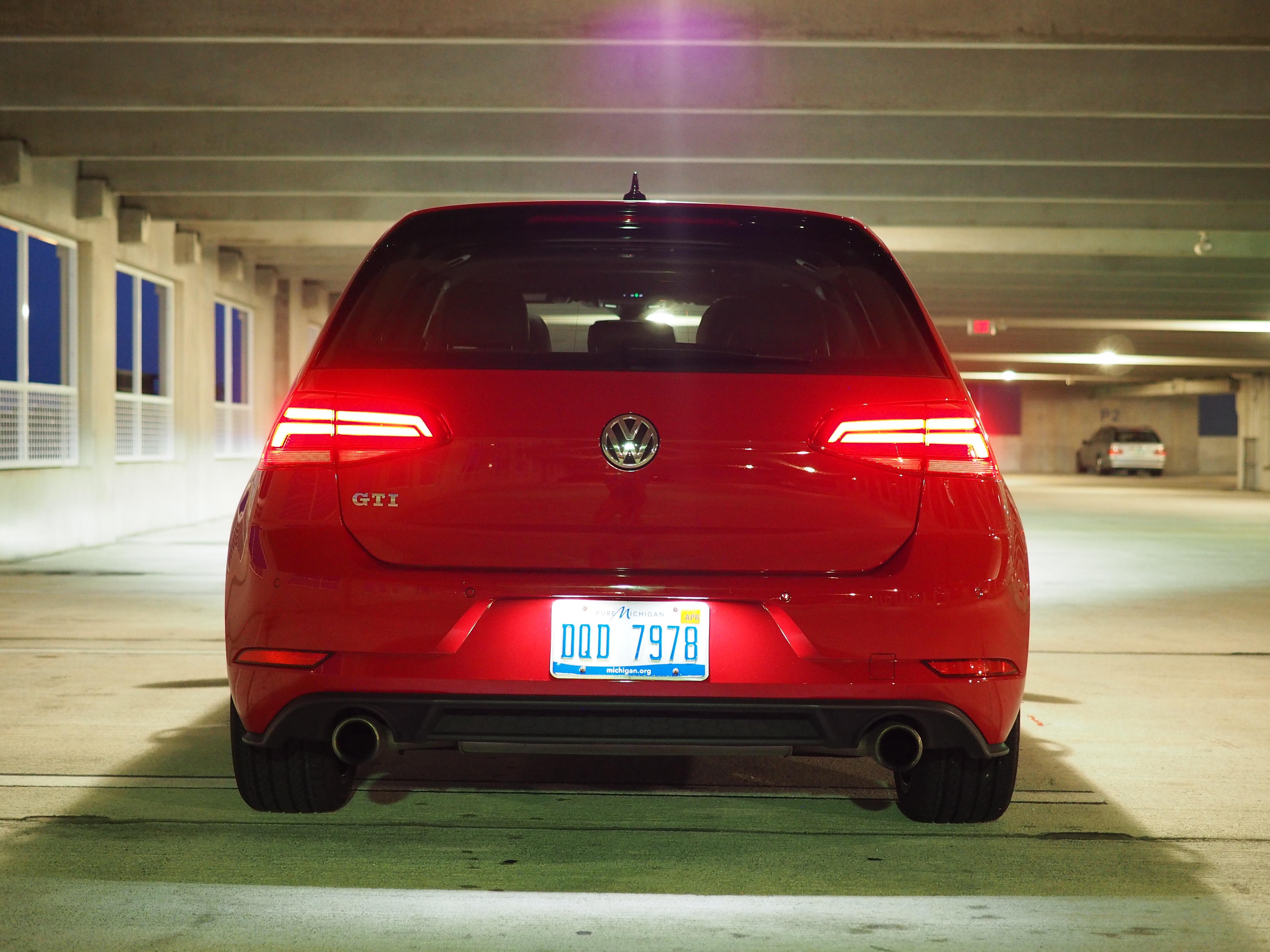 GTI's hindquarters at night