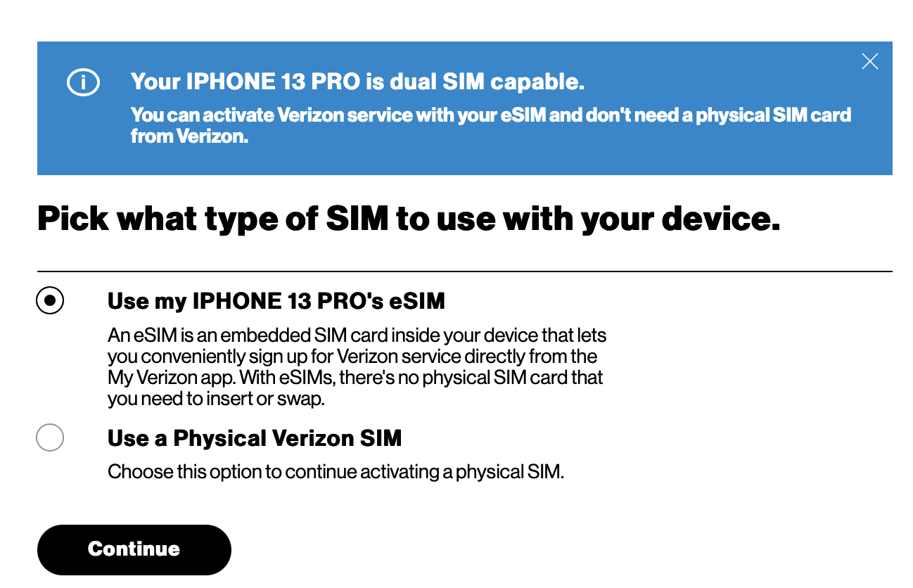 Use my iPhone 13 Pro's eSIM