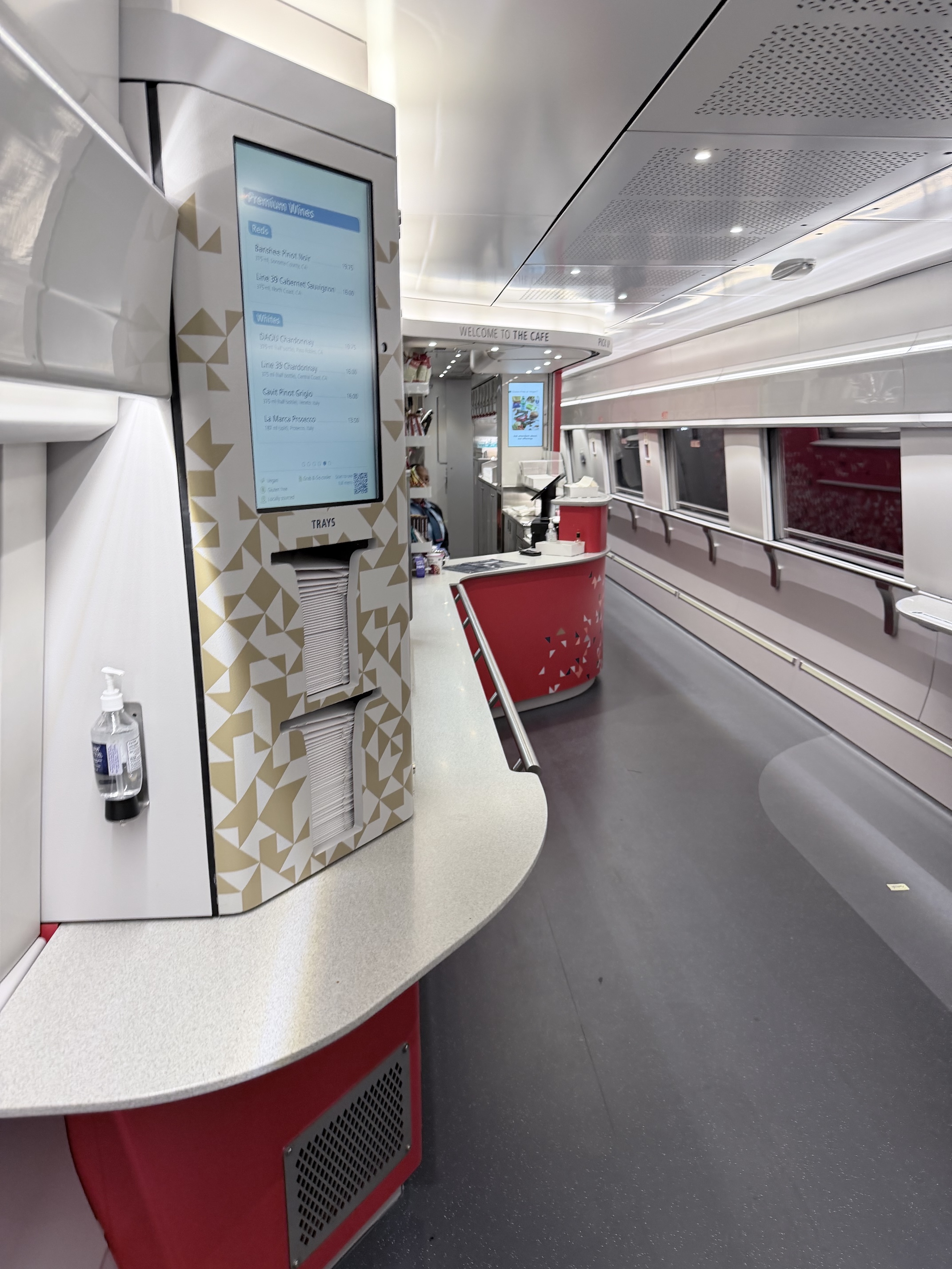 The café car in an Acela.