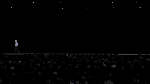 Animated GIF of a gigantic "NO" falling and leaving puffs of smoke upon impact